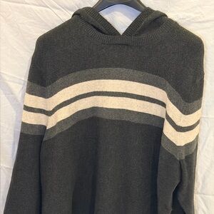 Goodfellow & Co Men's Dark Gray Sweater with Cream Stripes